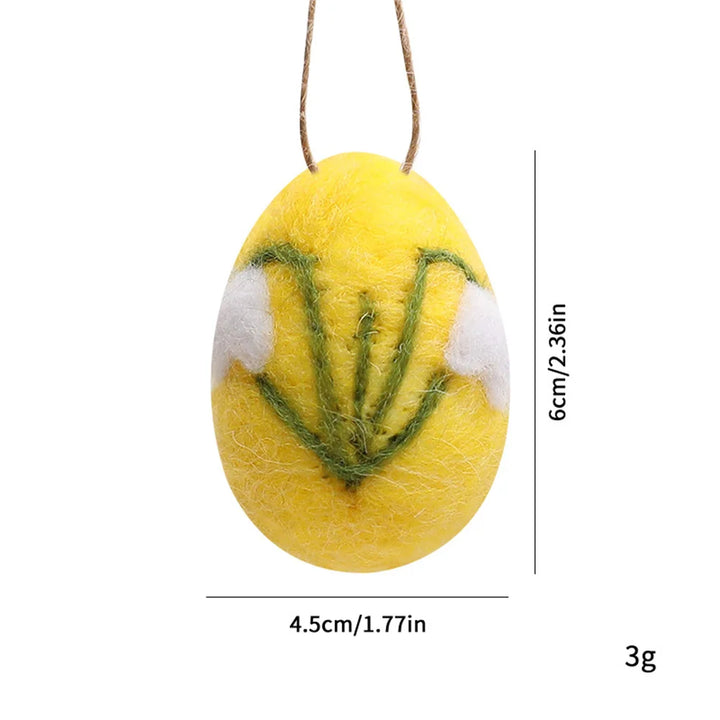 Daisy Wool Felt Easter Egg Ornaments