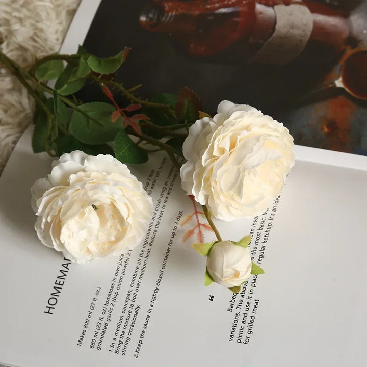 Davia 3 Head Faux Peony Flower