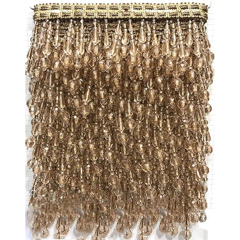 Malibu Metal Beaded Tassel Fringe Trim