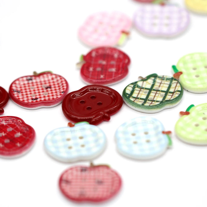 Totson 25mm Cute Fruit Shape Plastic Button - 10 PC
