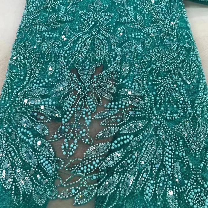 5 YARDS / 9 COLORS / ANUBIS Sequin Beaded Embroidery Glitter Mesh Dress Lace Fabric