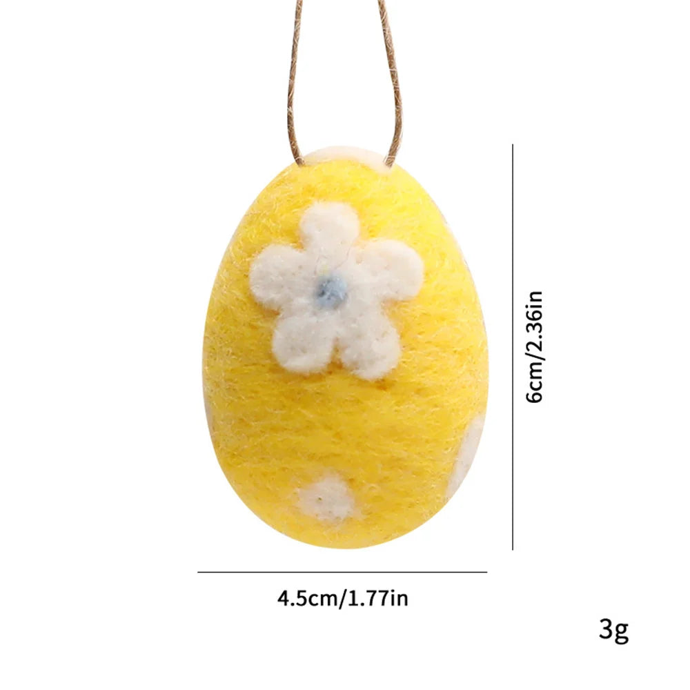 Daisy Wool Felt Easter Egg Ornaments