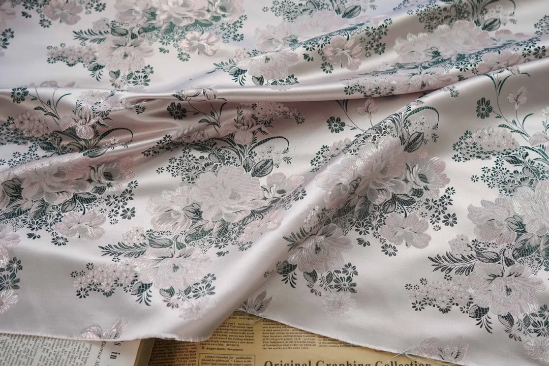 Bertrand Peony Flower Woven Brocade Jacquard Fabric