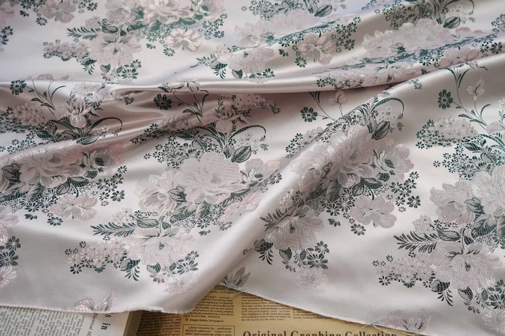 Bertrand Peony Flower Woven Brocade Jacquard Fabric