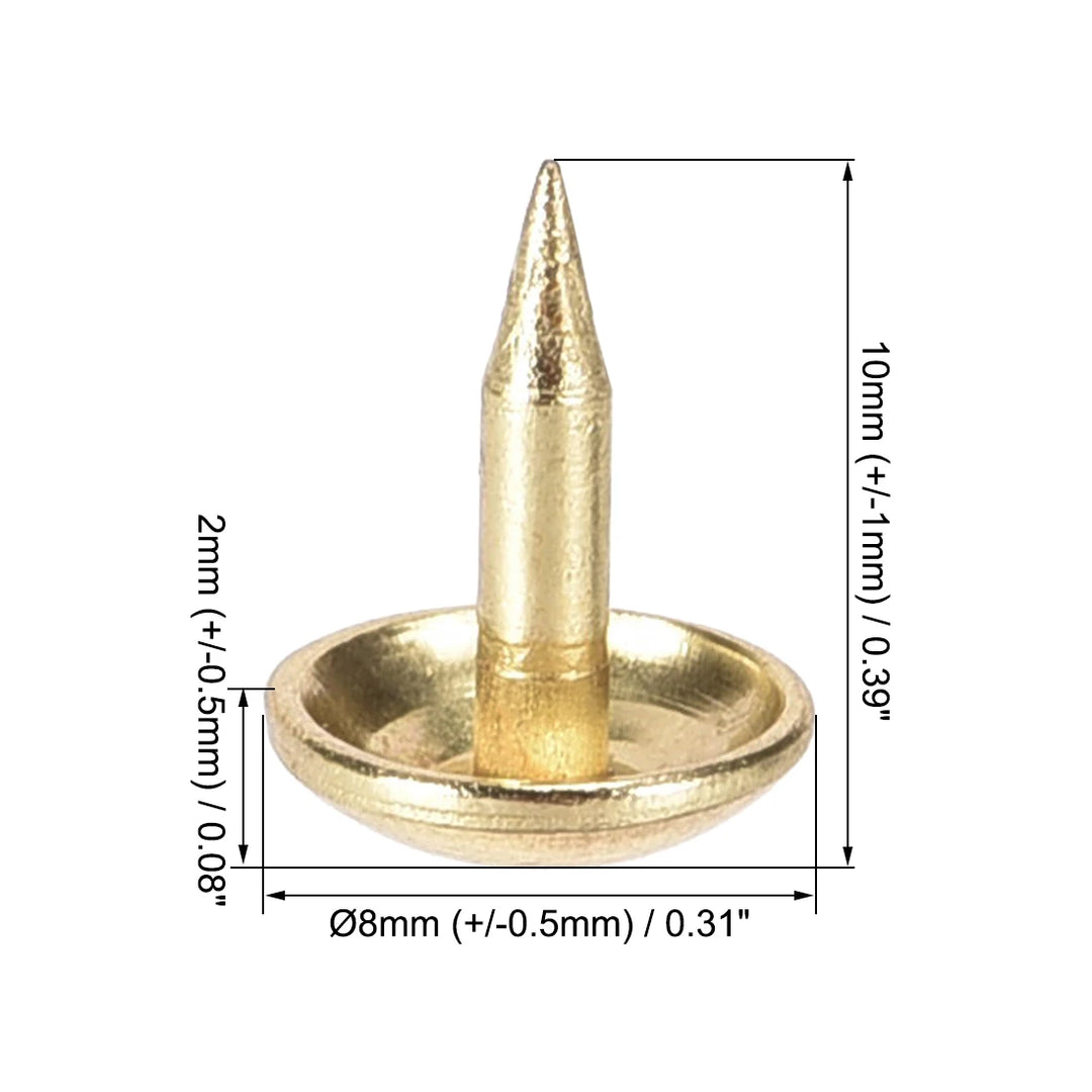 50PC Gold Round Dome Upholstery Nails