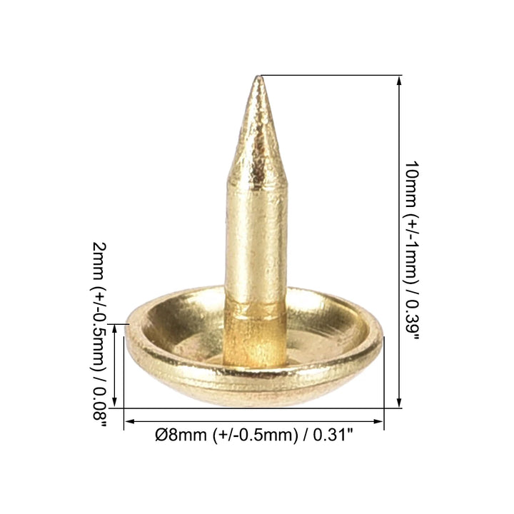 50PC Gold Round Dome Upholstery Nails