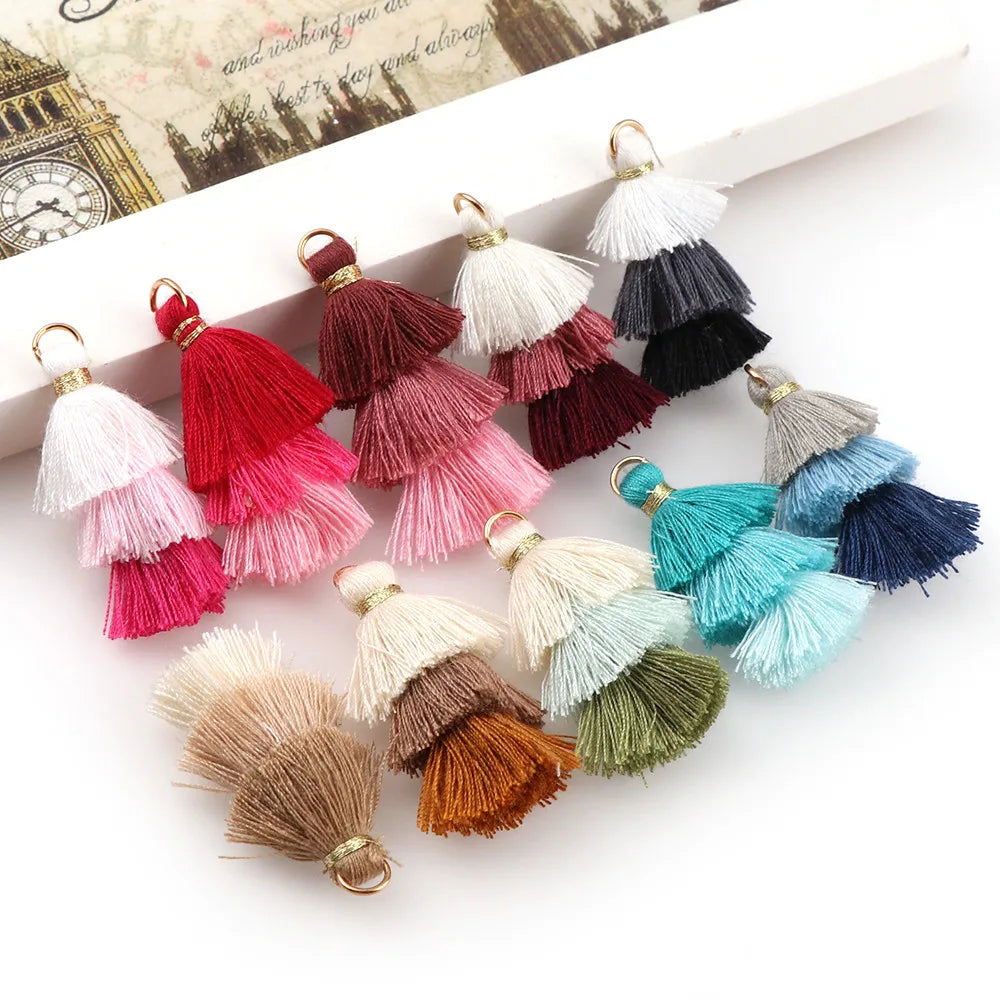6 PC Fleuri Layered Key Tassels