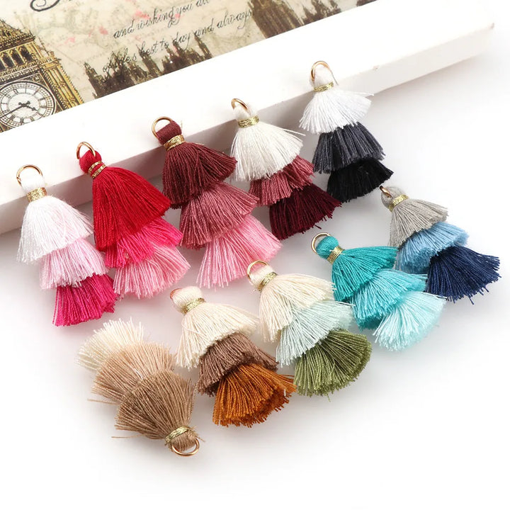 6 PC Fleuri Layered Key Tassels