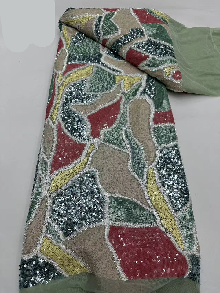 5 YARDS / 10 COLORS / Opulenza Beaded Embroidery Bridal Mesh Lace Fabric