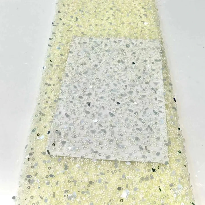 5 YARDS / 6 COLORS / AGAPETOS Sequin Beaded Embroidery Glitter Mesh Dress Lace Fabric