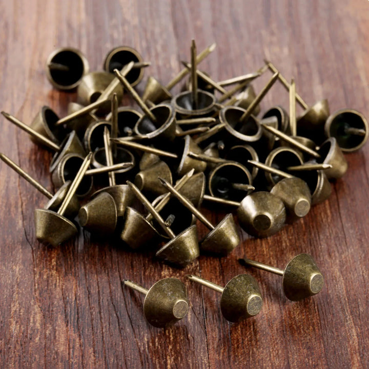 50pc Antique Bronze 11*17mm Flat Upholstery Nails