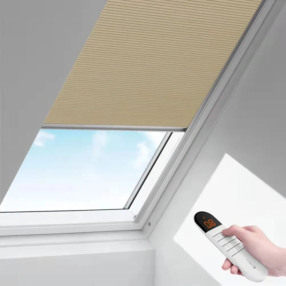 Skylight Rechargeable Motorized Blackout Cell Shade