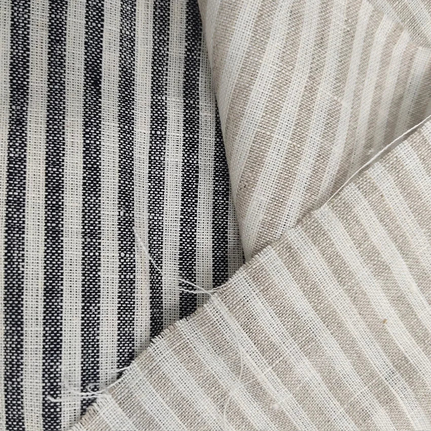 4 Colors/ Naif Stripes 100% Linen Fabric