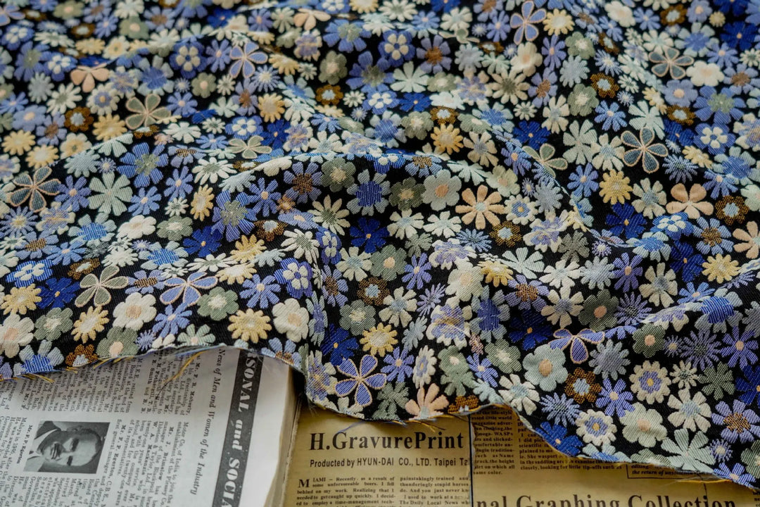 Melissimo Vintage Small Floral Yarn Dyed Jacquard Fabric