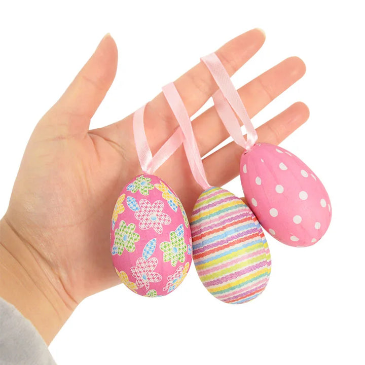 Asherly Easter Painted Foam Eggs Ornaments