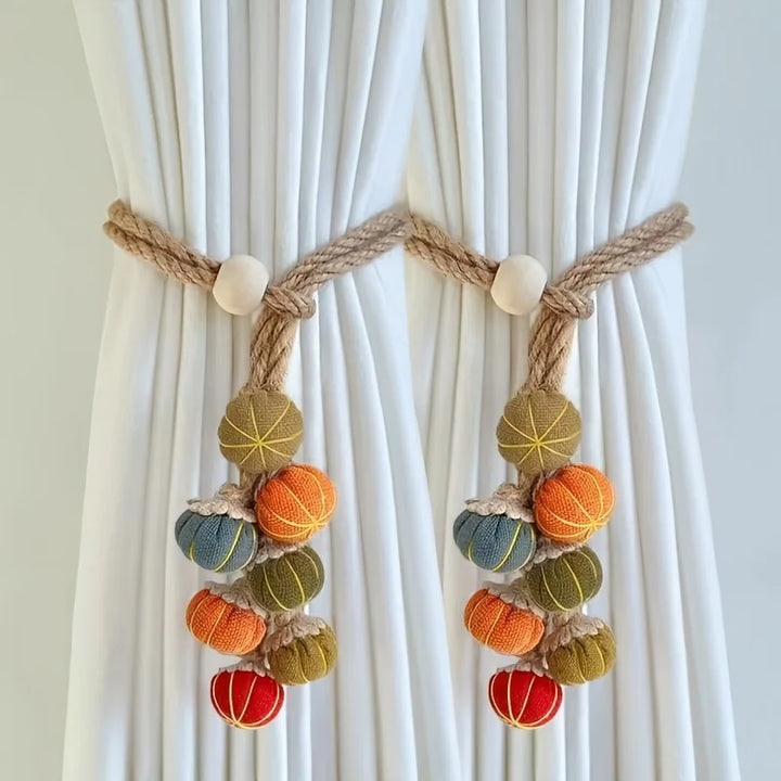 2 PC Zavelle Pumpkin-String Curtain Decorative Tie