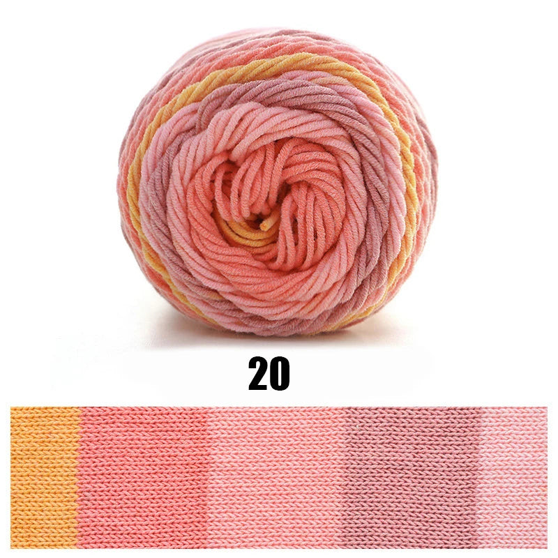 100g Ball Rainbow Cotton Yarn