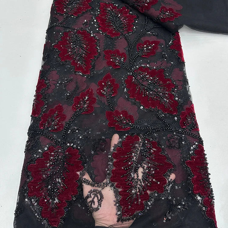 5 YARDS / 7 COLLORS / Isadora Beaded Embroidery Bridal Mesh Lace Fabric