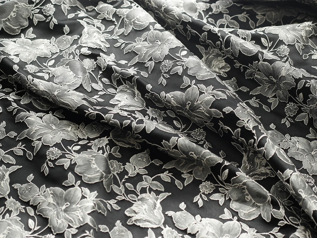 Brel 3D Silver Black Woven Jacquard Fabrics