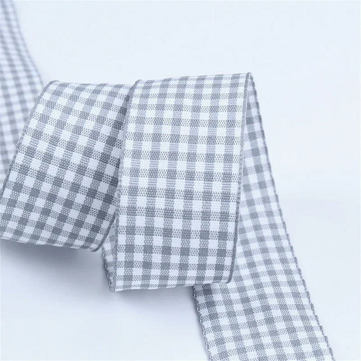 5 Yards / Lattice Plaid Gift Wrapping Polyester Ribbon