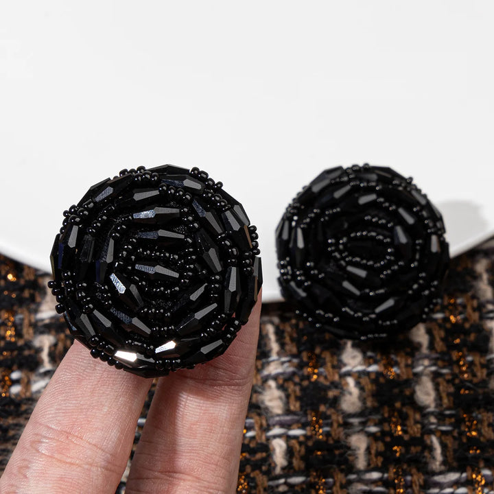 Aqoe 34/39mm Black Bead Button - 3 PC