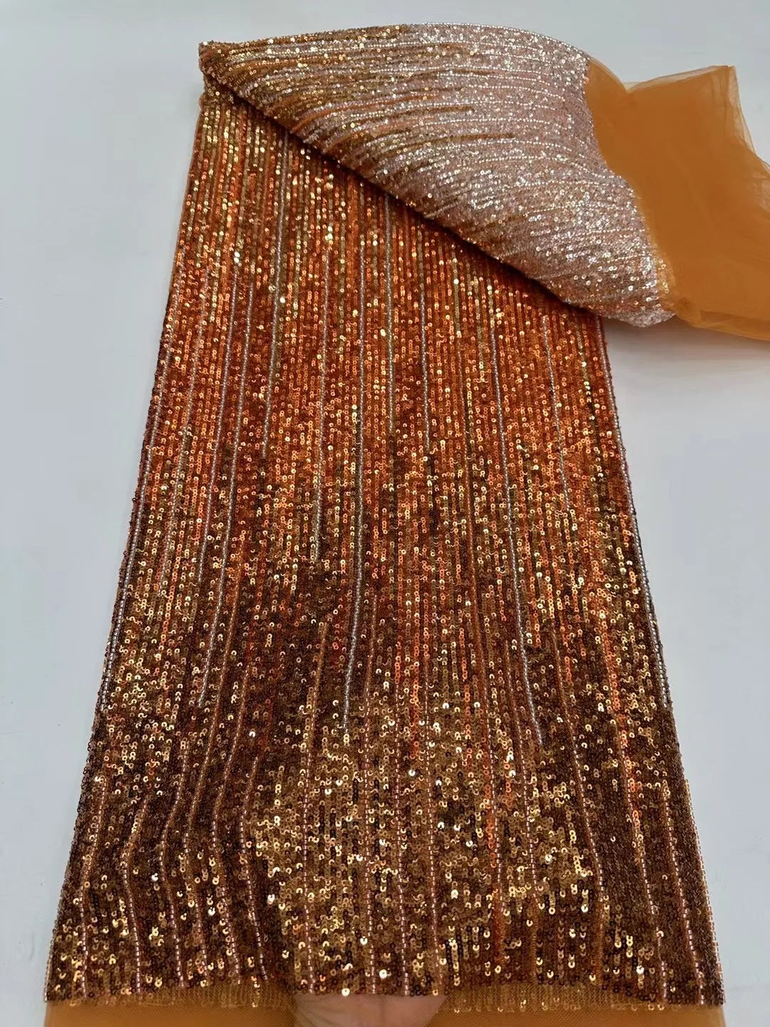 5 YARDS / 7 COLORS / HESPEROS Sequin Beaded Embroidery Glitter Mesh Dress Lace Fabric