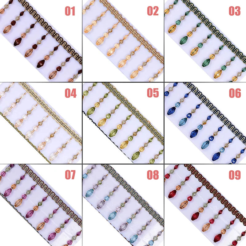 2 Yards / 8 Colors / PHILIPPE Beaded Ball Tassel Fringe Trim