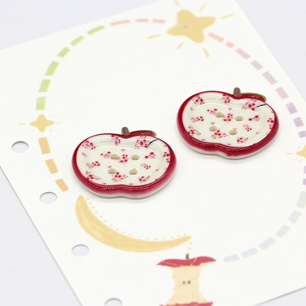 Totson 25mm Cute Fruit Shape Plastic Button - 10 PC