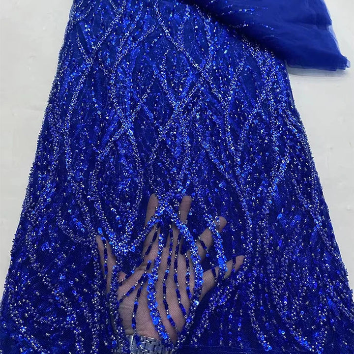 5 YARDS / 7 COLORS / Elysia Beaded Embroidery Bridal Mesh Lace Fabric