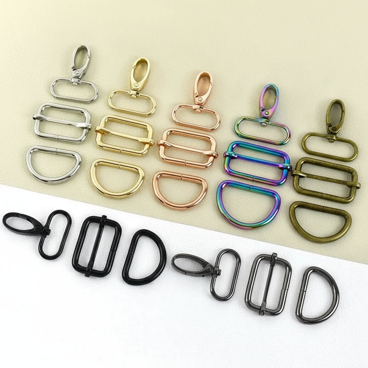 2 SET / 16-38mm Metal Buckles D Ring DIY Accessories Lobster Buckle Set
