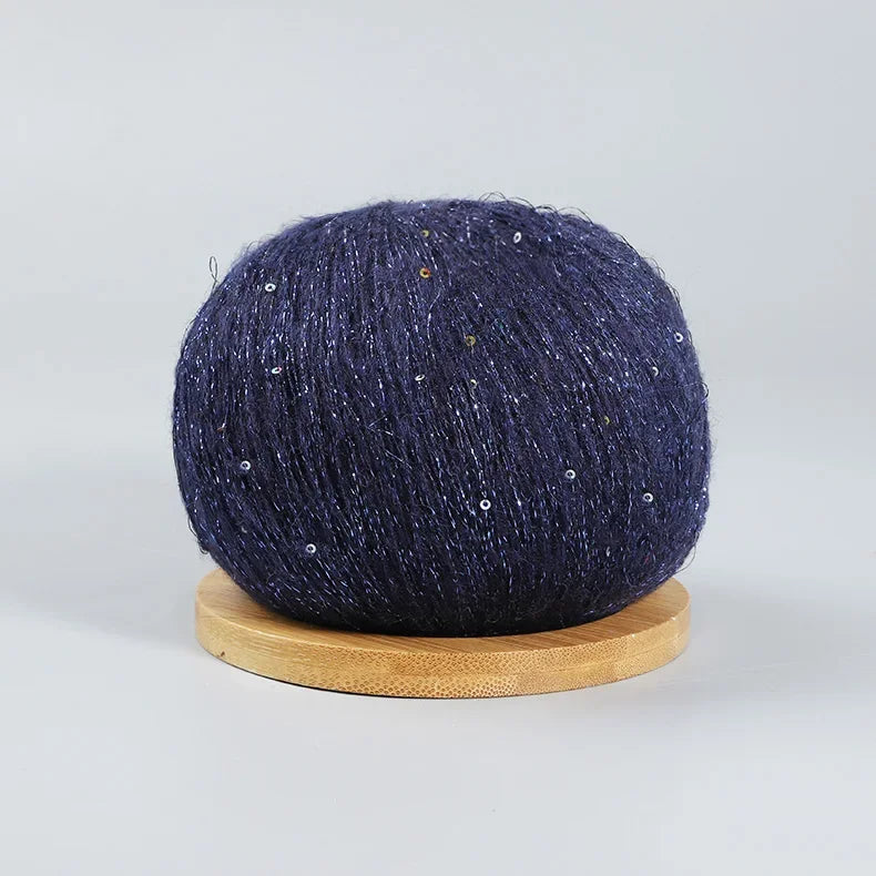 50g Lace  Mohair Yarn with Sequins