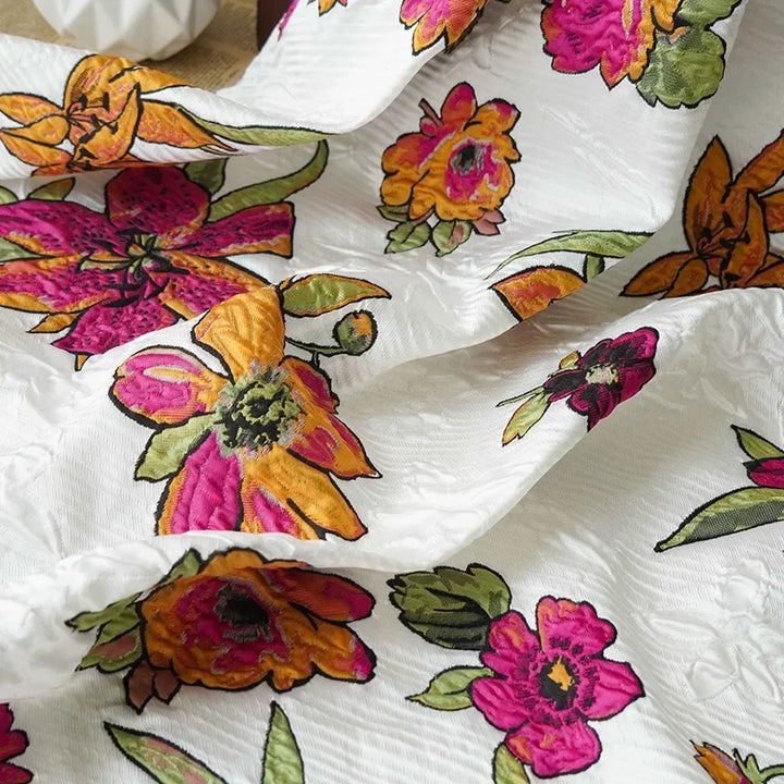 Suiri Embossed Floral Yarn Dyed Jacquard Fabric