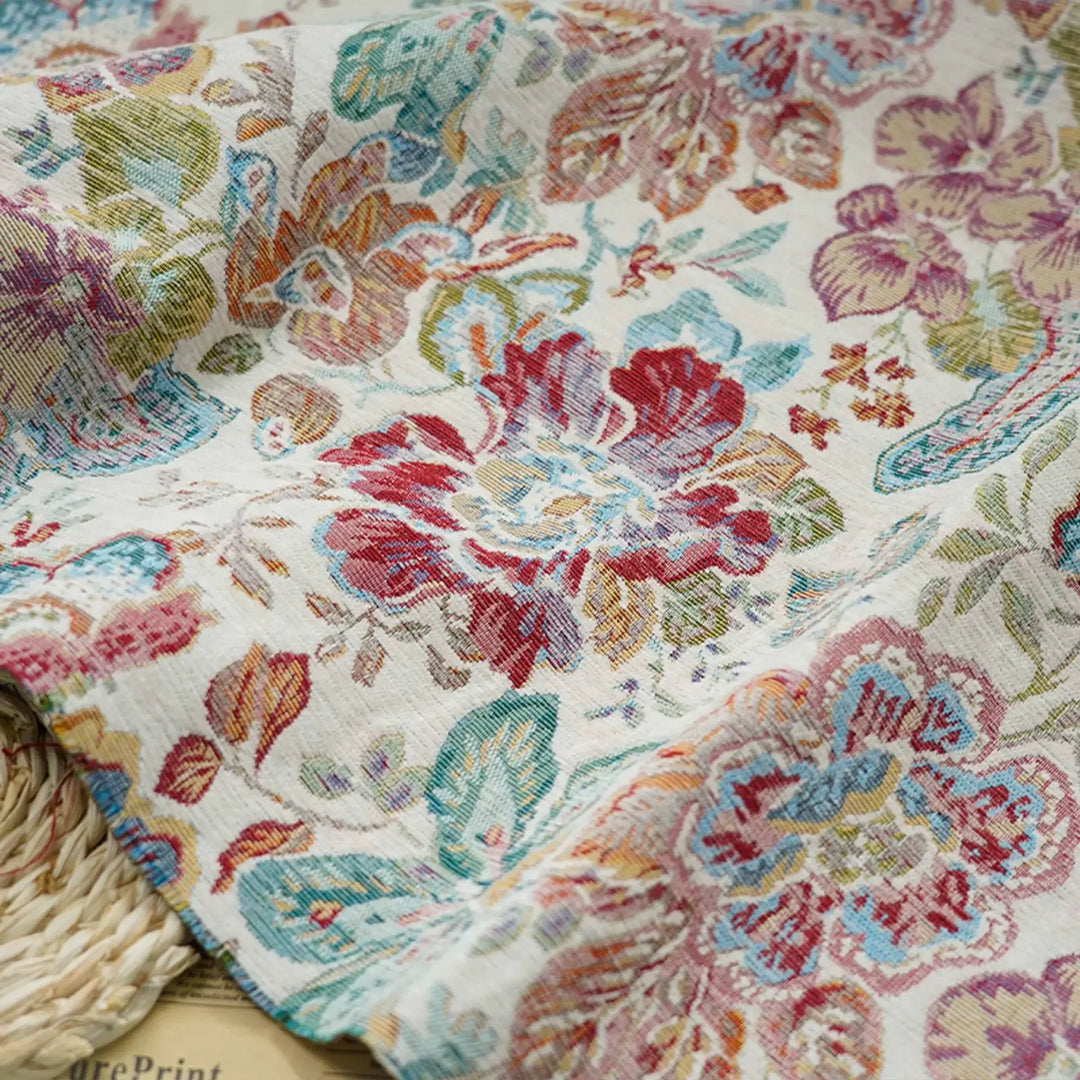 Chachos Multicolor Flower Woven Chenille Fabric