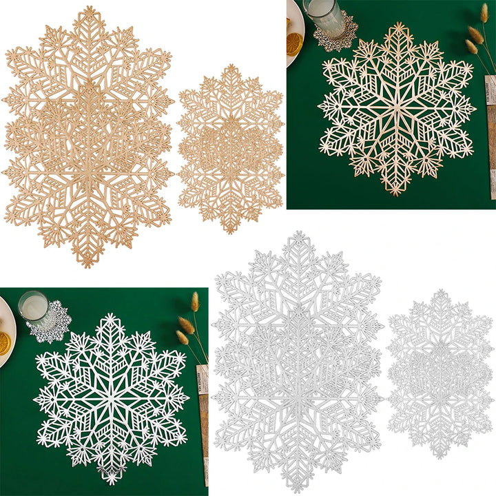 Coaster Set of 4 Christmas Snowflake Placemats