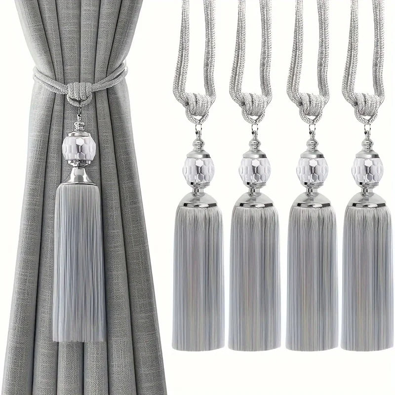 2 PC Savora Ball Tassel Curtain Tiebacks