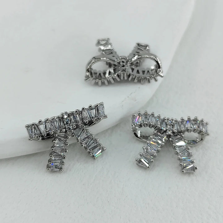 Xiare 22MM Rhinestone Cubic Bow Buttons - 2 PC