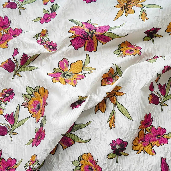 Suiri Embossed Floral Yarn Dyed Jacquard Fabric