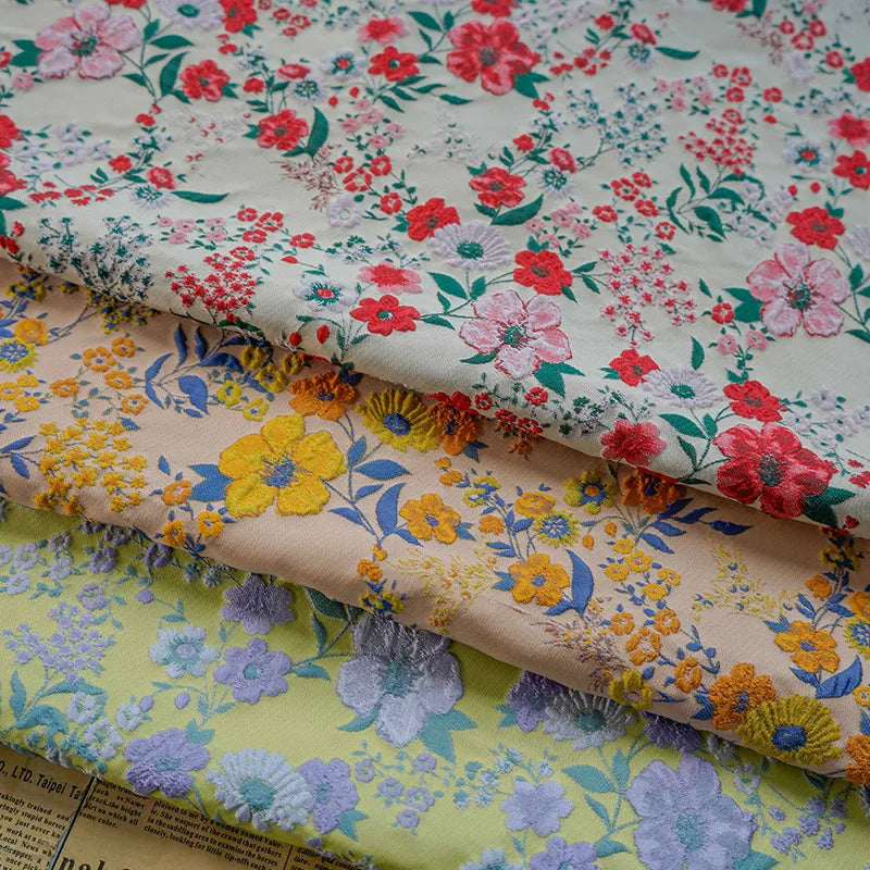 Mino Poppy Floral Woven Jacquard Fabric