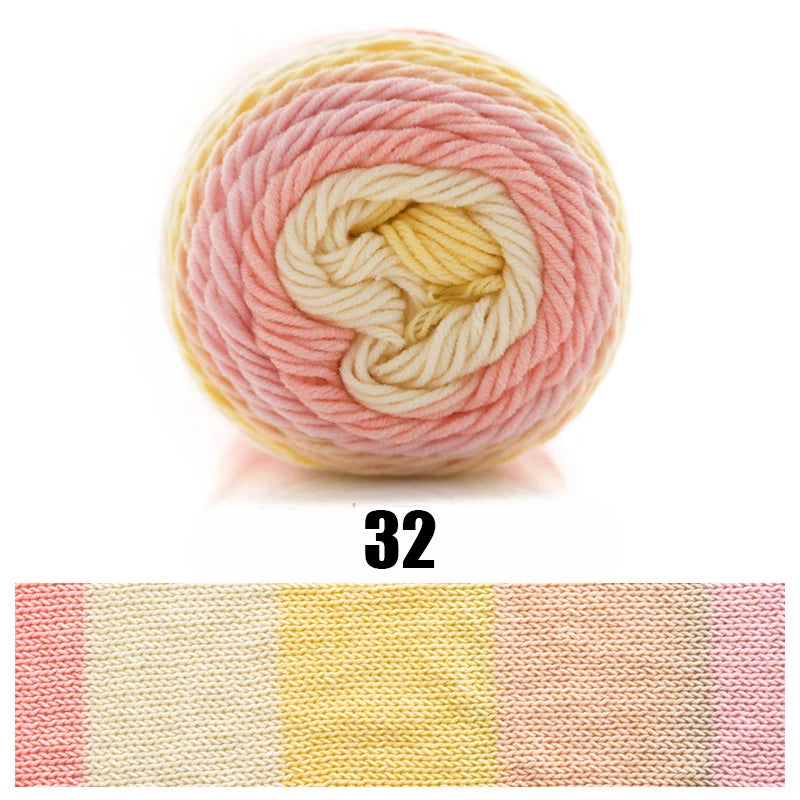 100g Ball Rainbow Cotton Yarn