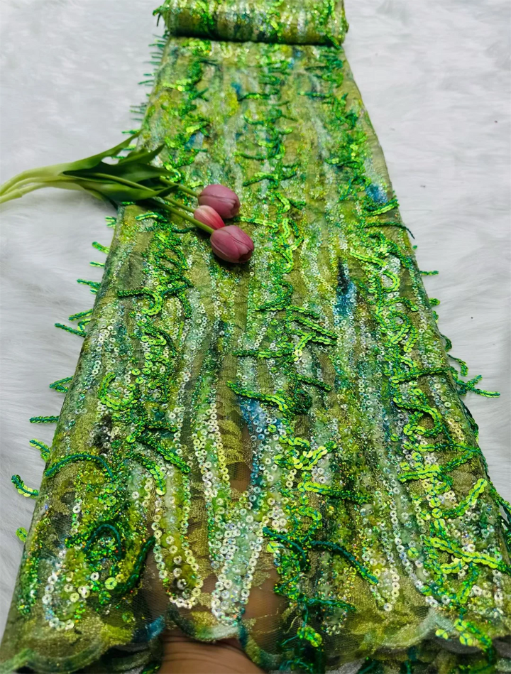 5 YARDS / 5 COLORS / Luminara Beaded Embroidery Bridal Mesh Lace Fabric