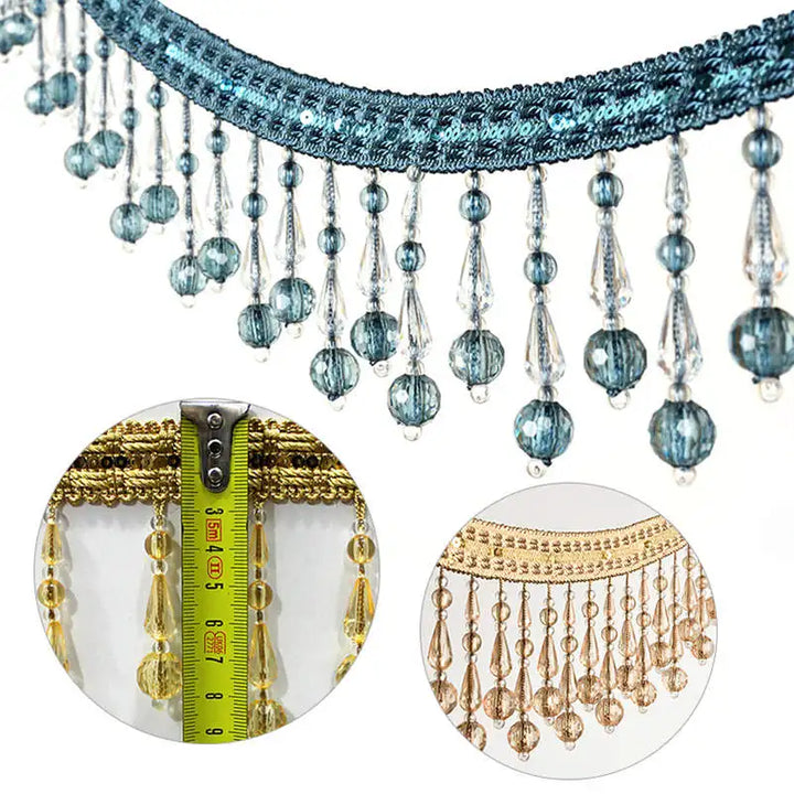 2 YD /  Montrelis Crystal Beads Lace Trim