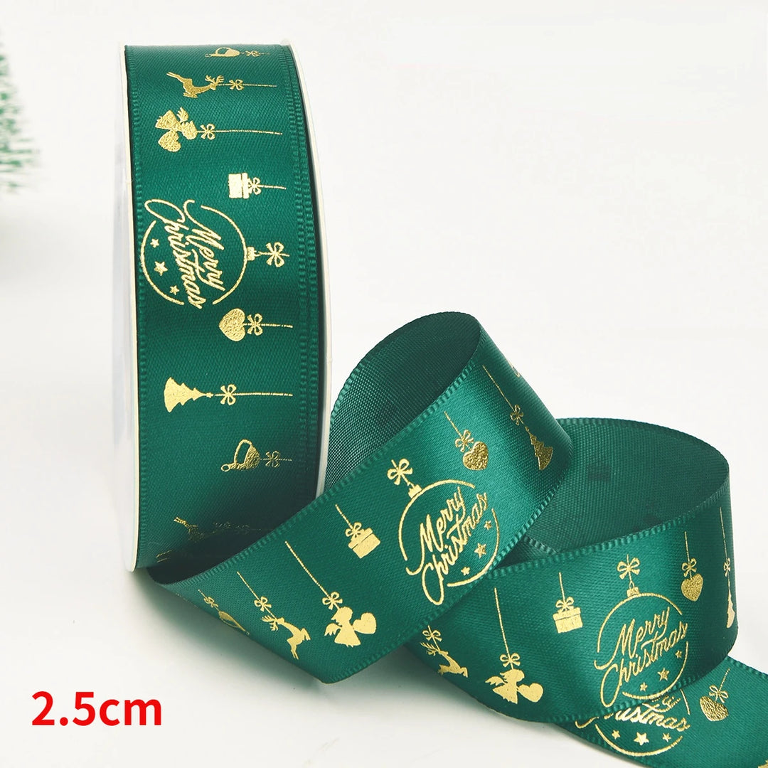 5 Yards / Polyester Printed Christmas Decoration Ribbon