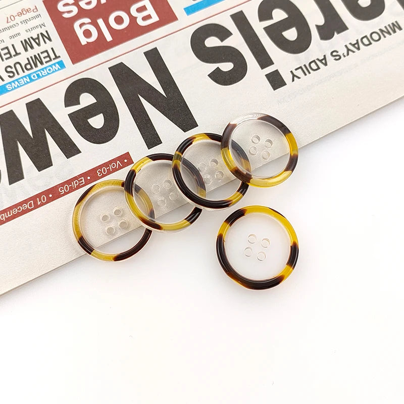 Heixo Leopard Resin Button - 20 PC