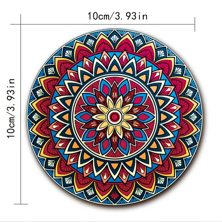 8pcs Wooden Mandala Coasters Set