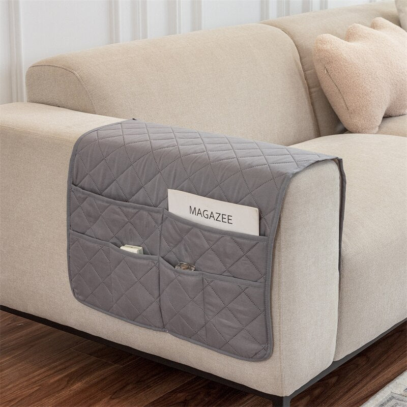 Borsa Portaoggetti Per Divano, Poltrona, Letto; Organizer Per Bracciolo Del Divano Per Riporre Cellulari Telecomandi E Penne Grigio 98717178 - 12
