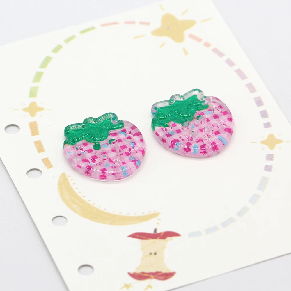 Strawberry 24mm Cute Plastic Button - 10 PC