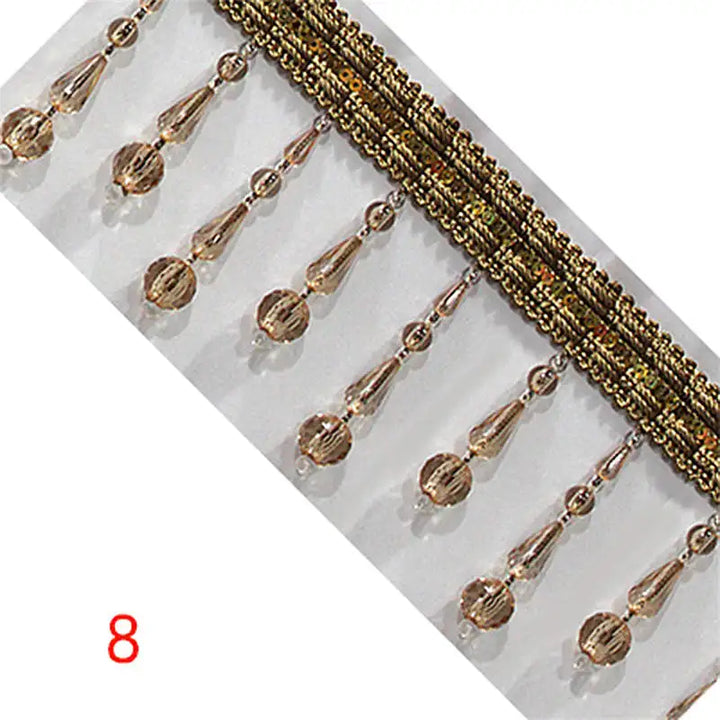 2 YD /  Montrelis Crystal Beads Lace Trim