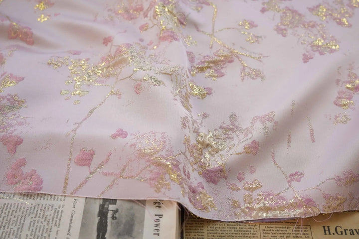 Jan Pink Gold 3D Jacquard Fabric