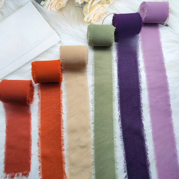 5 Yards / Eternal Roses Chiffon Silk Decoration Ribbon