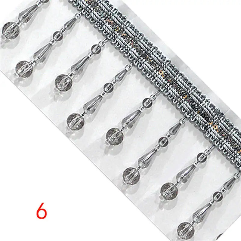 Malibu Metal Beaded Tassel Fringe Trim